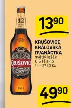 KRUŠOVICE KRÁLOVSKÁ DVANÁCTKA světlý ležák 0,5l