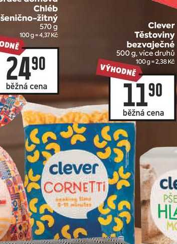 Clever Těstoviny bezvaječné 500 g