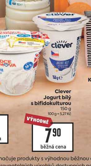 Clever Jogurt bílý s bifidokulturou 150 g
