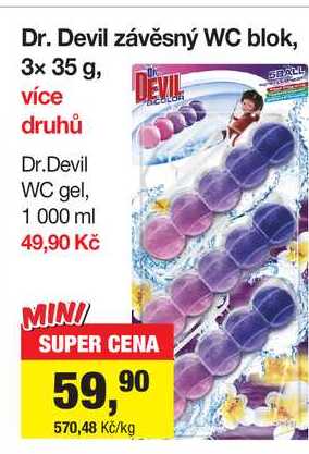Dr. Devil závěsný WC blok, 3x 35 g