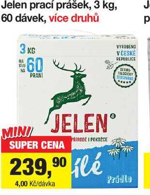 Jelen prací prášek, 3 kg, 60 dávek