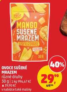 OVOCE SUŠENÉ MRAZEM různé druhy, 30 g
