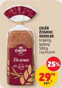 CHLÉB ŽITAMOC ODKOLEK krájený, balený, 500g