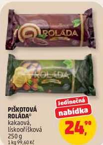 PIŠKOTOVÁ ROLÁDA kakaová, liskooříšková, 250 g