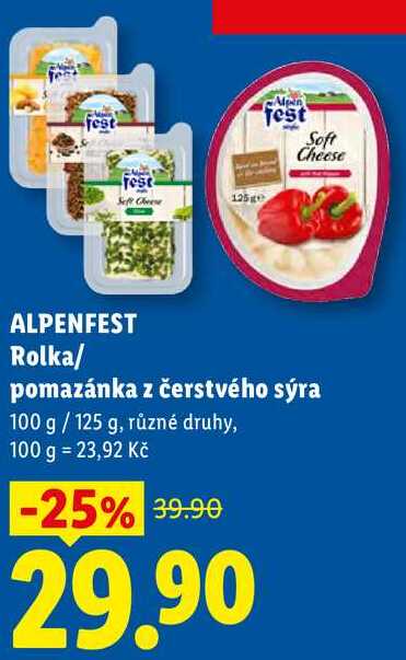 ALPENFEST Rolka/pomazánka z čerstvého sýra, 100 g/125 g