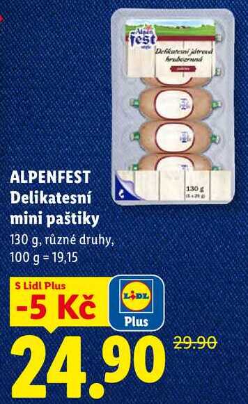 ALPENFEST Delikatesní mini paštiky, 130 g