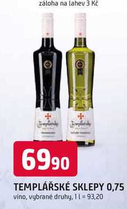 TEMPLÁŘSKÉ SKLEPY 0,75 l