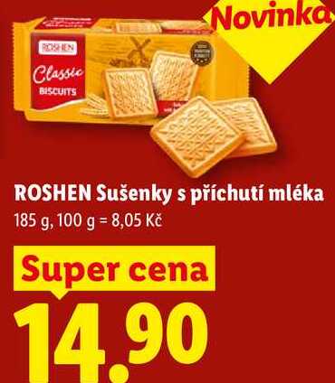 ROSHEN Sušenky s příchutí mléka, 185 g