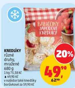 KNEDLÍKY různé druhy, mražené, 680 g