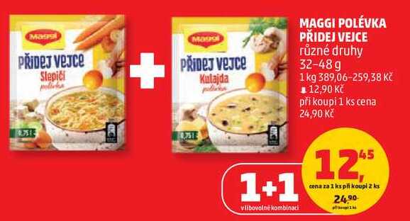 MAGGI POLÉVKA PŘIDEJ VEJCE různé druhy, 32-48 g