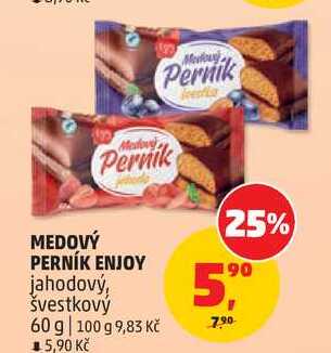 MEDOVÝ PERNÍK ENJOY jahodový, švestkový, 60 g 