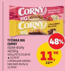 TYČINKA BIG CORNY různé druhy, 40/50 g