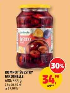 KOMPOT ŠVESTKY JARDINELLE, 680/385 g