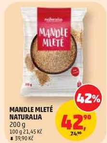 MANDLE MLETÉ NATURALIA, 200 g