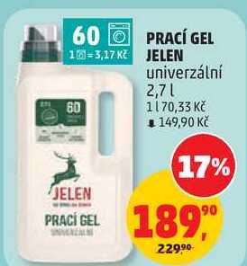 PRACÍ GEL JELEN universální, 2,7 l