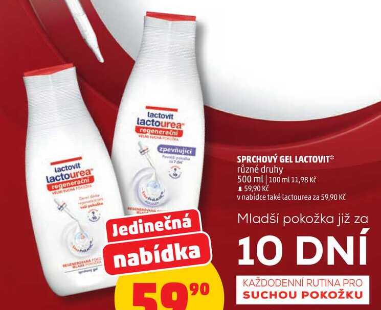 SPRCHOVÝ GEL LACTOVIT různé druhy, 500 ml