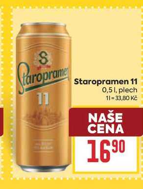 Staropramen 11 0,51, plech