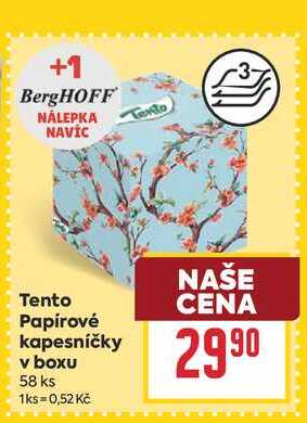 Tento Papírové kapesníčky v boxu 58 ks 