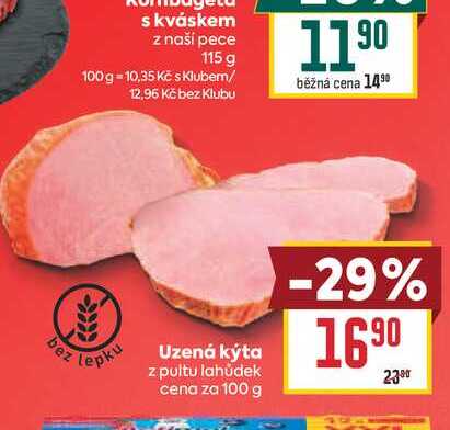 Uzená kýta z pultu lahůdek cena za 100 g
