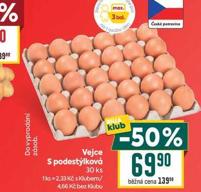 Vejce S podestýlková 30 ks