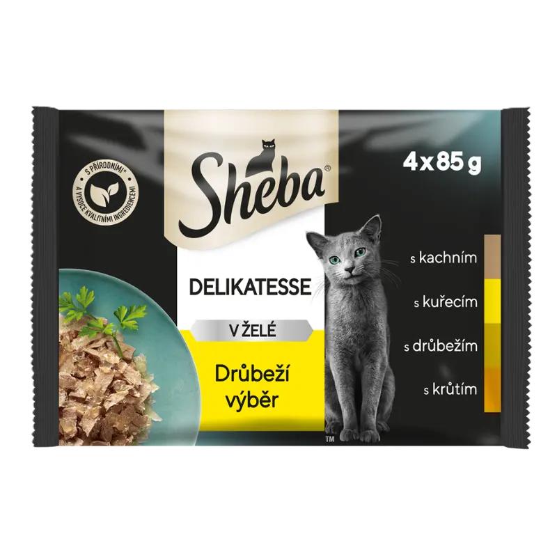 Sheba Drůbeží výběr v želé 4x 85 g, 340 g