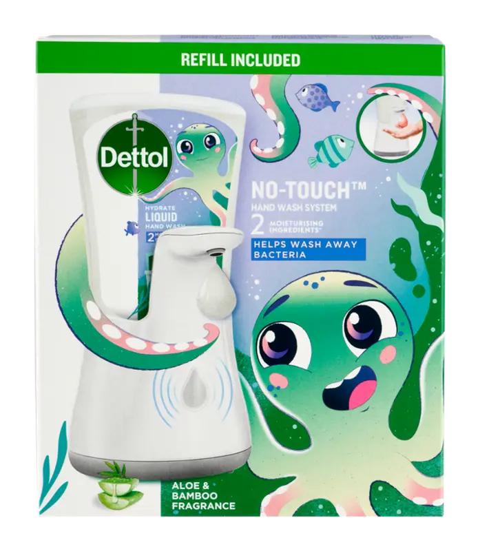 Dettol Bezdotykový dávkovač mýdla a náplň Dobrodruh, 250 ml