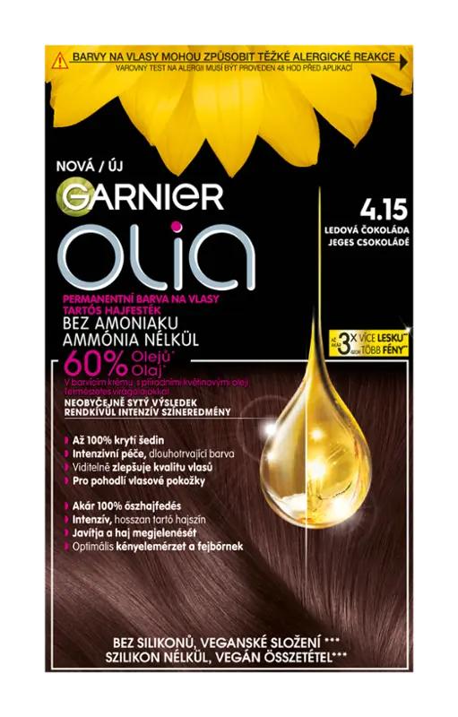 Garnier Permanentní barva na vlasy Olia bez amoniaku 4.15 ledová čokoláda, 1 ks