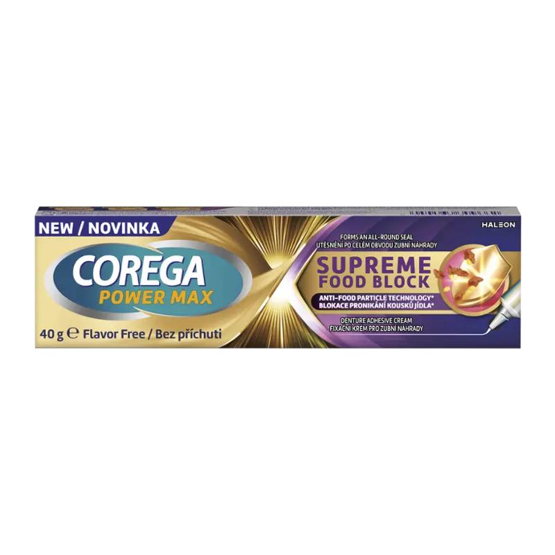 Corega Fixační krém pro zubní náhrady Power Max Supreme Food Block, 
159 Kč