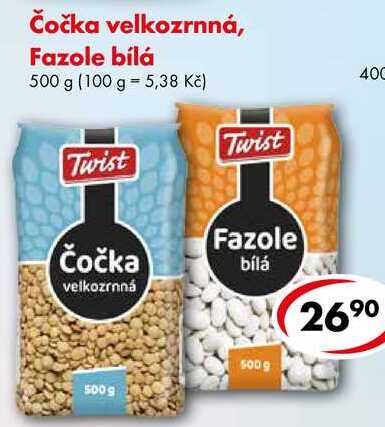 Čočka velkozrnná, Fazole bílá, 500 g
