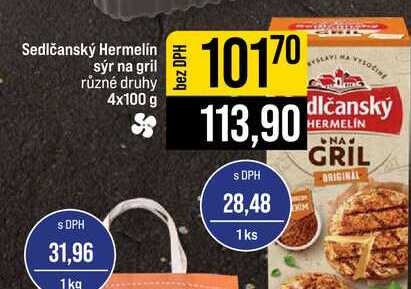 Sedlčanský Hermelín sýr na gril různé druhy 4x100 g 