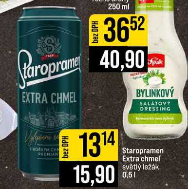 Staropramen Extra chmel světlý ležák 0,5l