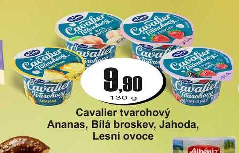 Cavalier Tvarohový Ananas, Bílá broskev, Jahoda, Lesní ovoce 130 g