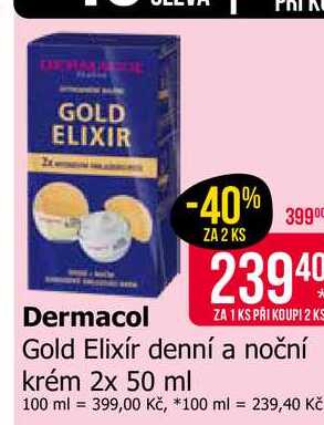 Dermacol Gold Elixír denní a noční krém 2x 50 ml