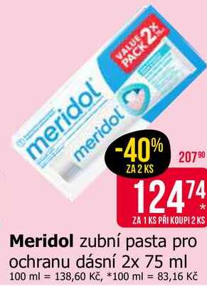 Meridol zubní pasta pro ochranu dásní 2x 75 ml