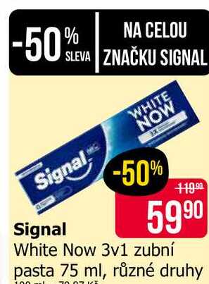 Signal 3v1 zubní pasta 75 ml, různé druhy