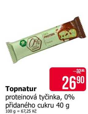 Topnatur proteinová tyčinka, 0% přidaného cukru 40 g