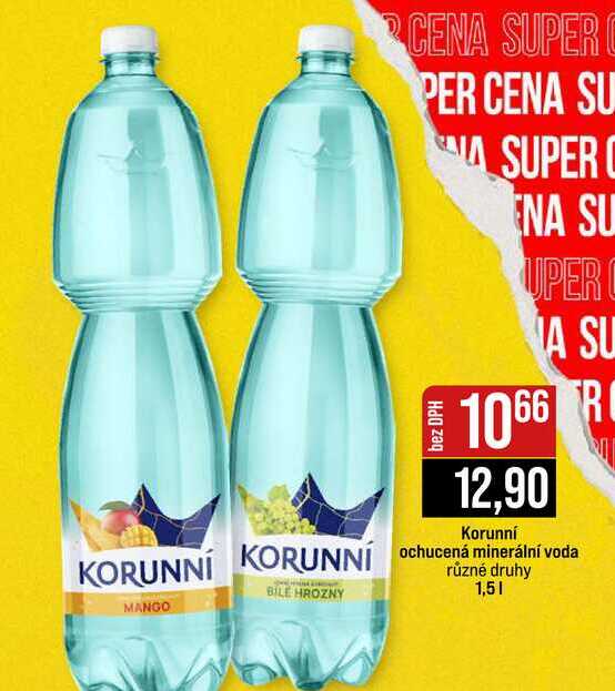 Korunní ochucená minerální voda různé druhy 1,5l 