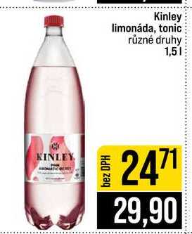 Kinley limonáda, tonic různé druhy 1,5l