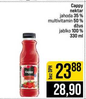 Cappy nektar jahoda 35% multivitamin 50% džus jablko 100% 330 ml 