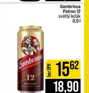 Gambrinus Patron 12 světlý ležák 0,5l