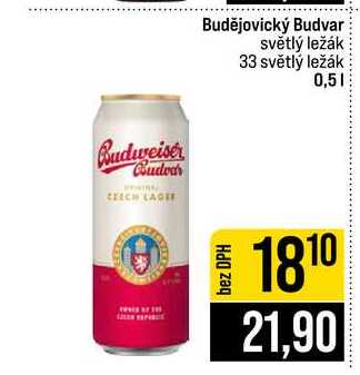 Budějovický Budvar světlý ležák 33 světlý ležák 0,5l