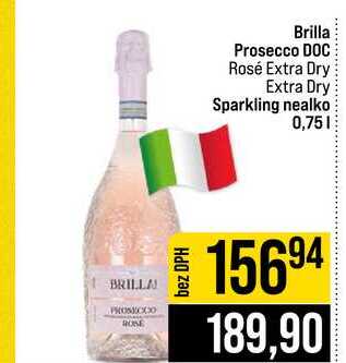 Brilla Prosecco DOC Rosé Extra Dry Extra Dry Sparkling nealko 0,75l