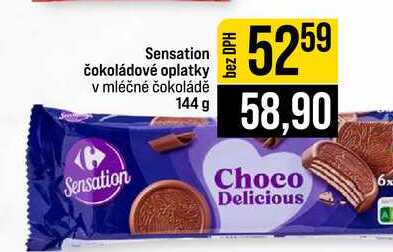 Sensation čokoládové oplatky v mléčné čokoládě 144 g 