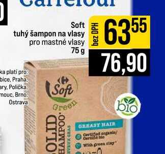 Soft tuhý šampon na vlasy pro mastné vlasy 75 g 