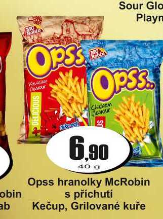 Opss hranolky McRobin s příchutí Kečup, Grilované kuře 40 g