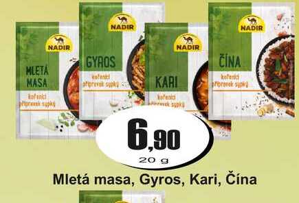 Mletá masa, Gyros, Kari, Čína 20 g