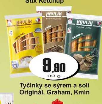 Tyčinky se sýrem a solí Originál, Graham, Kmín 90 g