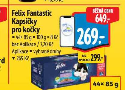 Felix Fantastic Kapsičky pro kočky 44x 85 g  