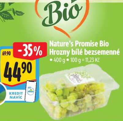  Nature's Promise Bio Hrozny bílé bezsemenné  400 g