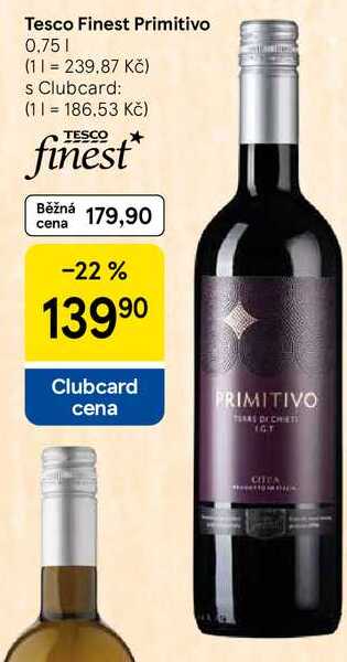 Tesco Finest Primitivo, 0,75 l